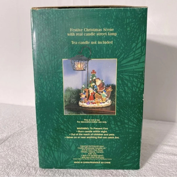 Vintage Christmas Candle Lamp Scene Santa Sleigh Toys  Kids Festive Decor - Picture 12 of 16